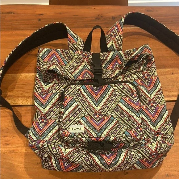 TOMS Multicolor Chevron Pattern Women's Backpack - Picture 1 of 7